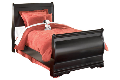 Huey Vineyard Black Twin Sleigh Bed from Ashley - Luna Furniture