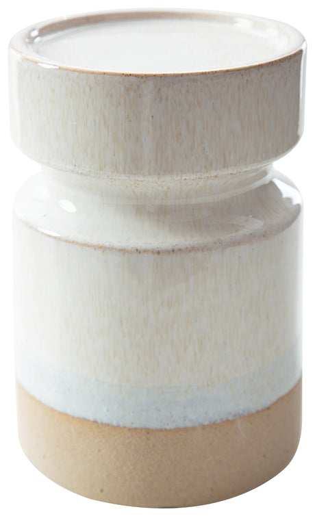 Hurston Ivory/Brown Candle Holder from Ashley - Luna Furniture