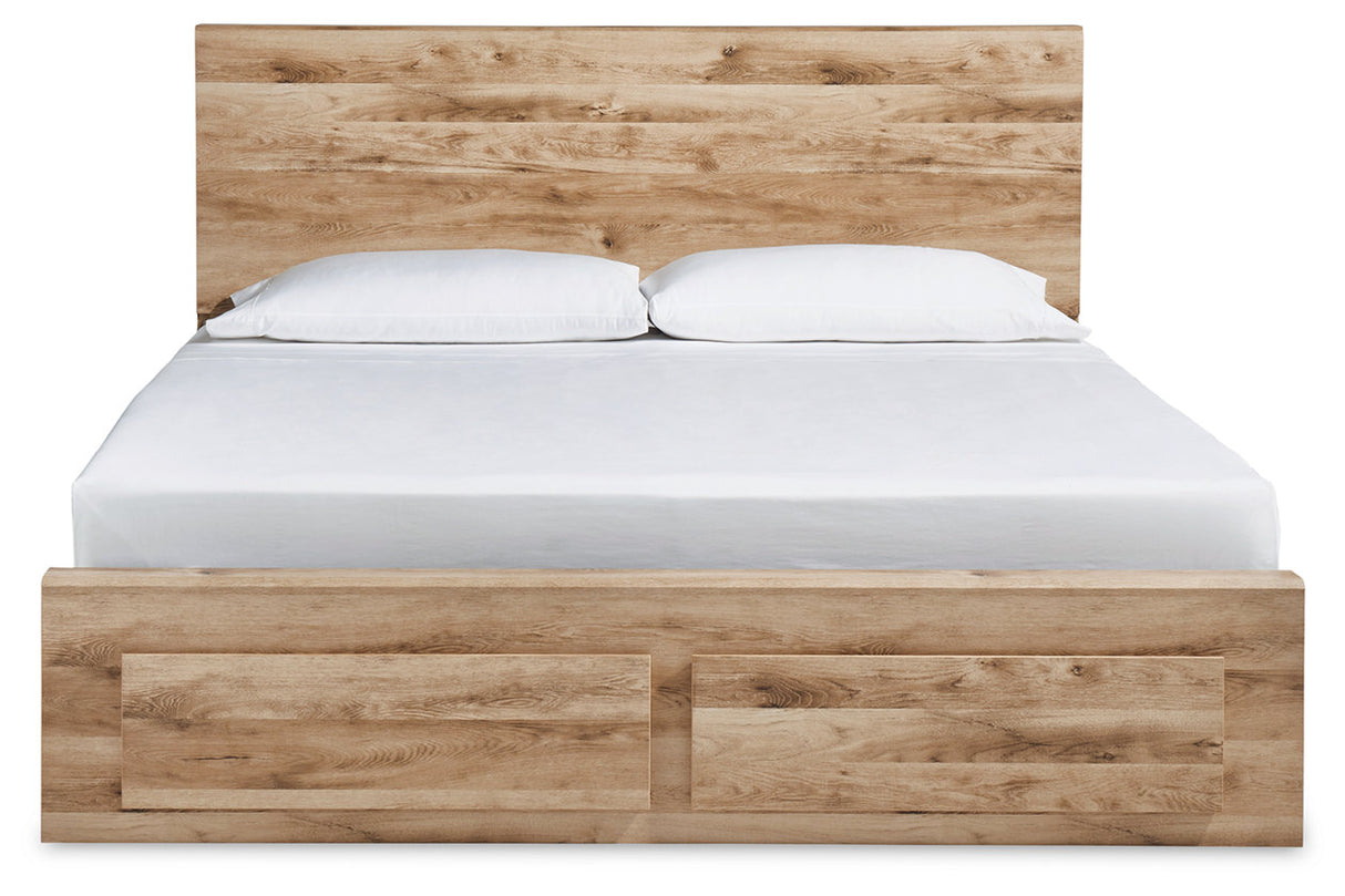 Hyanna Tan Brown King Storage Platform Bed from Ashley Furniture - Luna Furniture