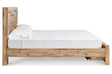 Hyanna Tan Brown King Storage Platform Bed from Ashley Furniture - Luna Furniture