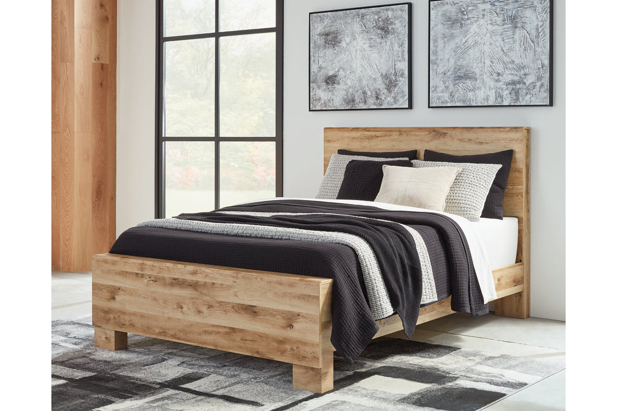 Hyanna Tan Brown King Panel Bed from Ashley - Luna Furniture