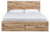 Hyanna Tan Brown Queen Storage Platform Bed from Ashley Furniture - Luna Furniture