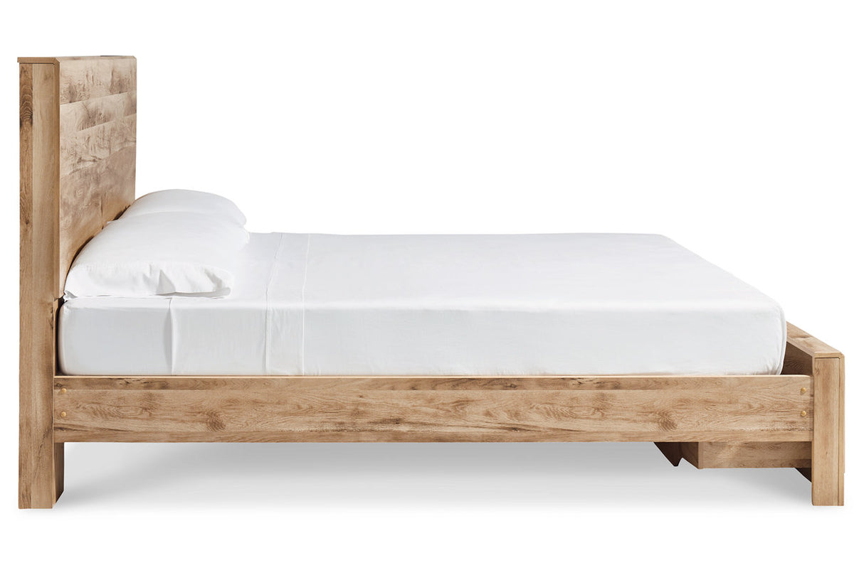 Hyanna Tan Brown Queen Storage Platform Bed from Ashley Furniture - Luna Furniture