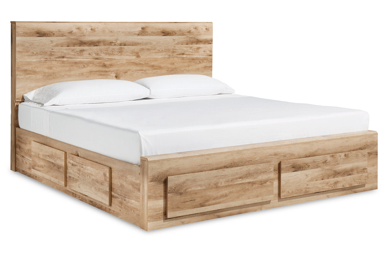 Hyanna Tan Brown King Storage Platform Bed with 6 Drawers from Ashley Furniture - Luna Furniture