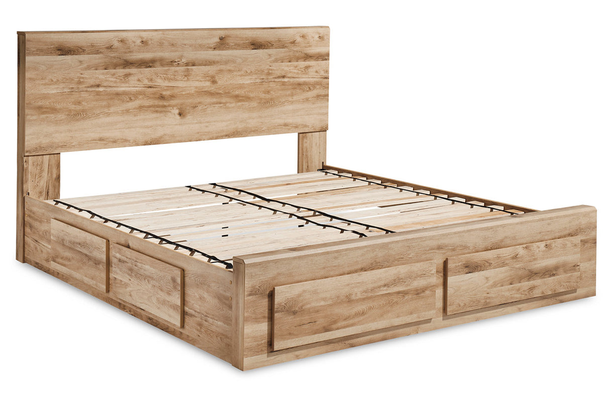 Hyanna Tan Brown King Storage Platform Bed with 6 Drawers from Ashley - Luna Furniture