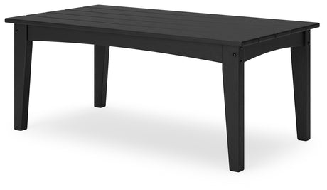 Hyland wave Black Outdoor Coffee Table from Ashley - Luna Furniture