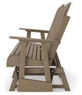 Hyland wave Driftwood Outdoor Glider Loveseat from Ashley - Luna Furniture