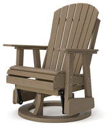 Hyland wave Driftwood Outdoor Swivel Glider Chair from Ashley - Luna Furniture