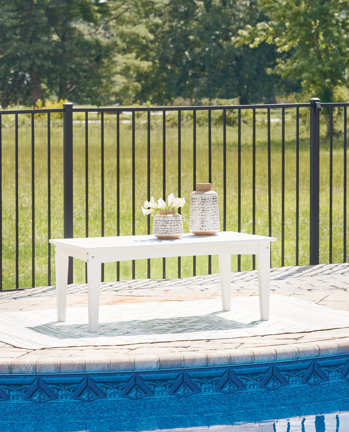 Hyland wave White Outdoor Coffee Table from Ashley Furniture - Luna Furniture