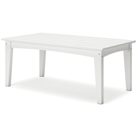 Hyland wave White Outdoor Coffee Table from Ashley - Luna Furniture