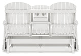 Hyland wave White Outdoor Glider Loveseat from Ashley - Luna Furniture