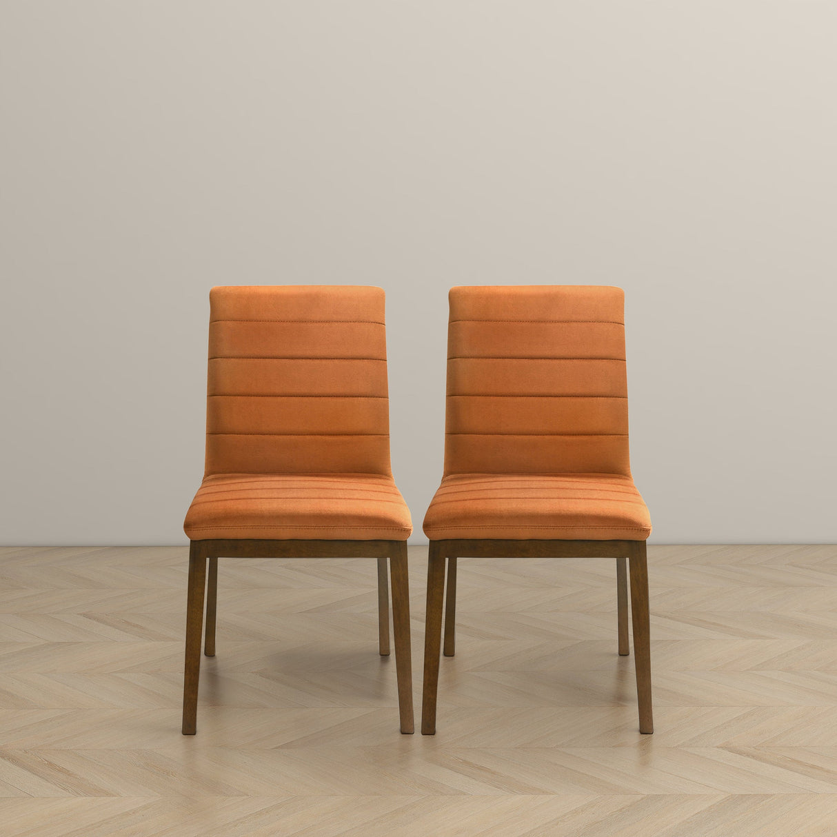 Ines Burnt Orange Velvet Dining Chair (Set of 2) from Midinmod - Luna Furniture