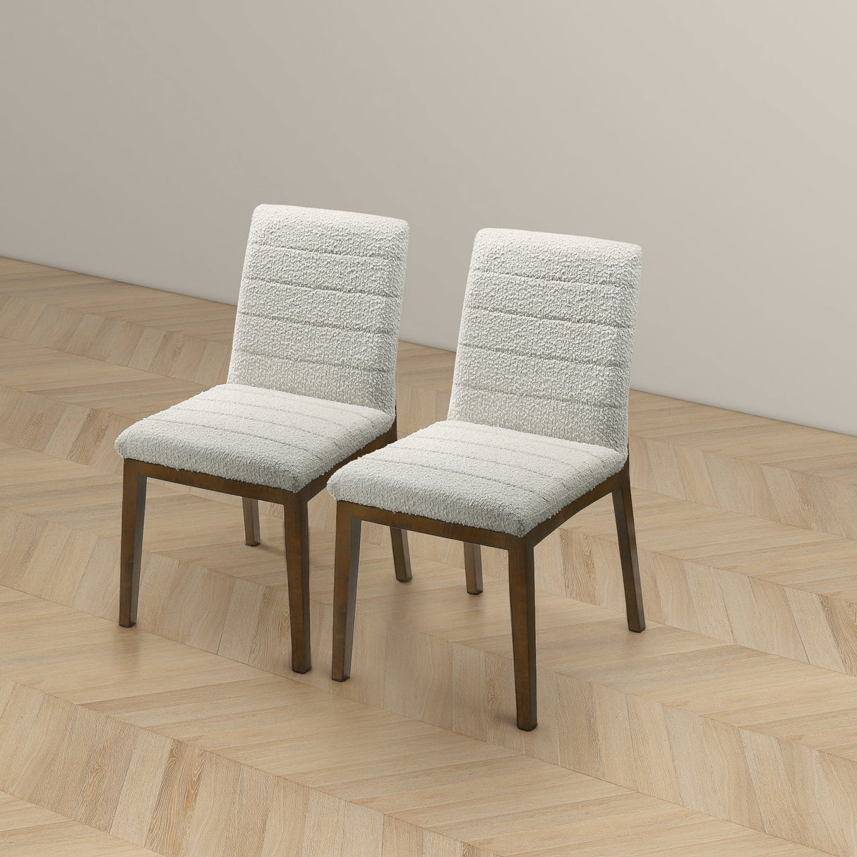 Ines White Boucle Dining Chair (Set of 2) from Midinmod - Luna Furniture