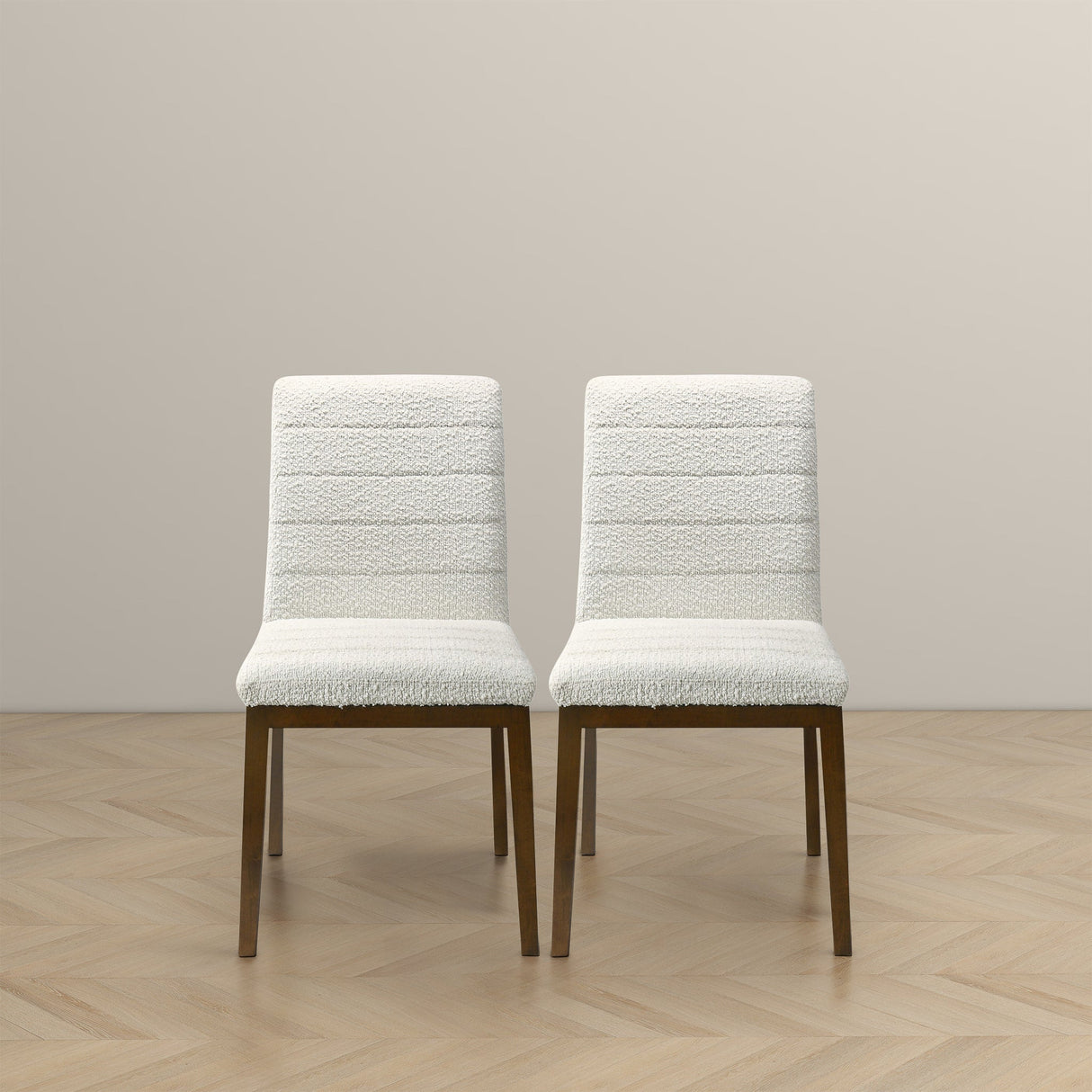 Ines White Boucle Dining Chair (Set of 2) from Midinmod - Luna Furniture