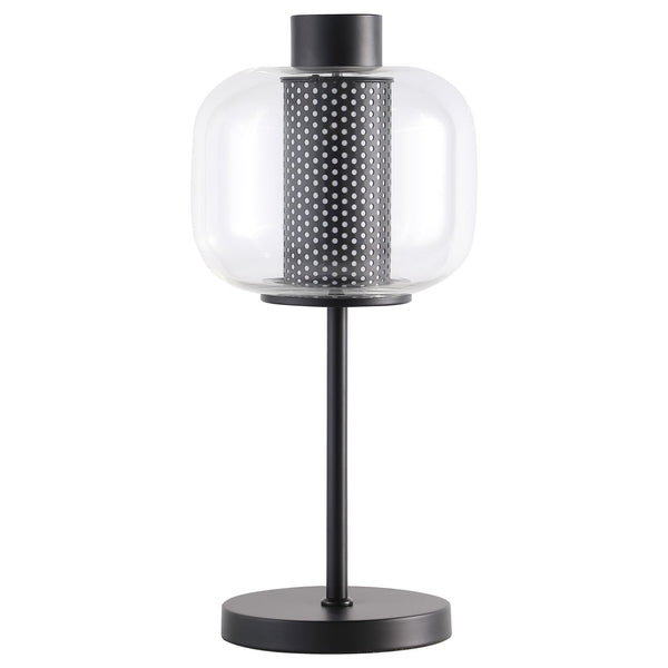 Ingrid Black Glass Shade Bedside Table Lamp