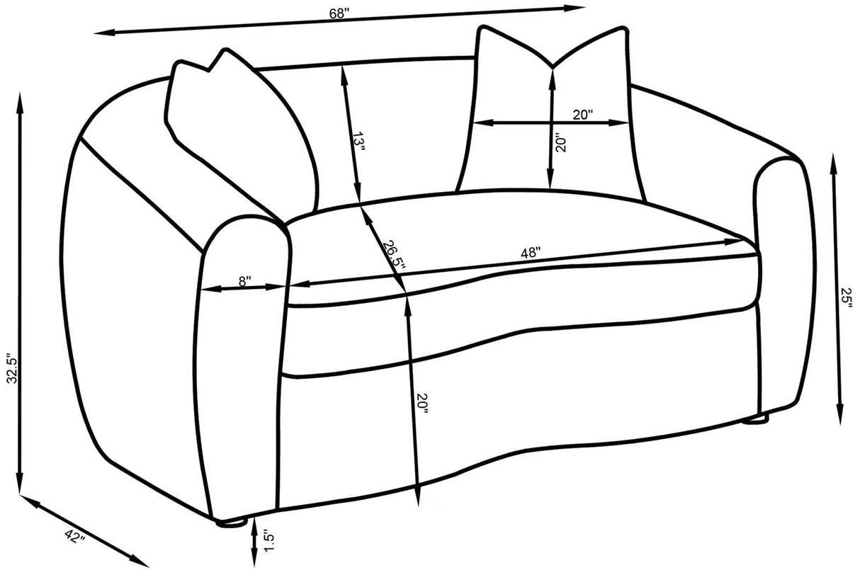 Isabella White Upholstered 2-Piece Tight Back Living Room Set from Coaster - Luna Furniture