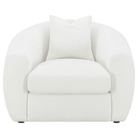 Isabella White Upholstered Tight Back Chair from Coaster - Luna Furniture