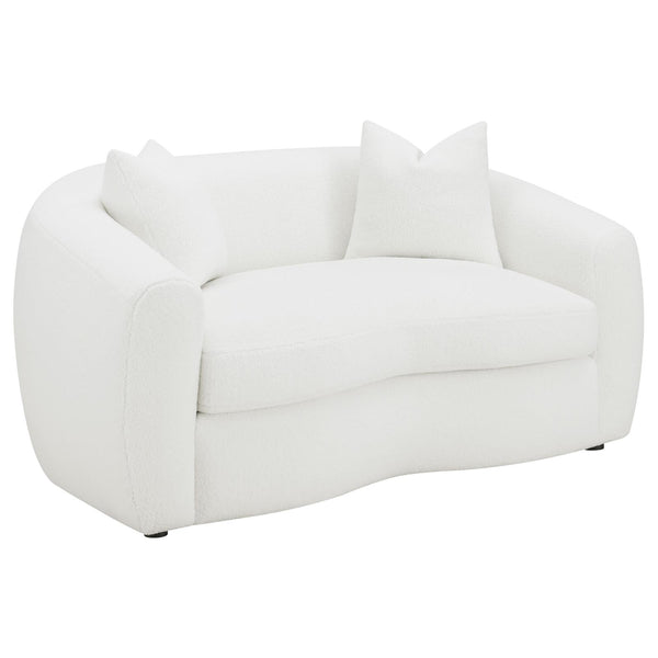 Isabella White Upholstered Tight Back Loveseat