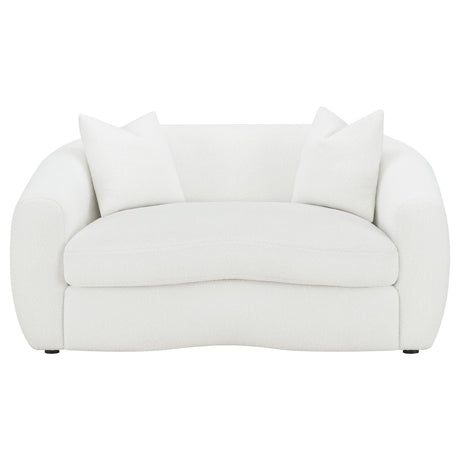 Isabella White Upholstered Tight Back Loveseat from Coaster - Luna Furniture