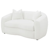 Isabella White Upholstered Tight Back Loveseat from Coaster - Luna Furniture