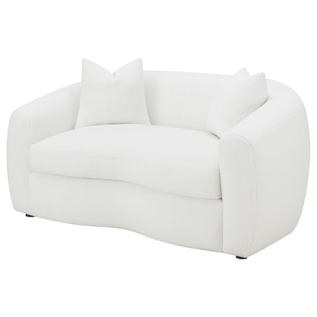 Isabella White Upholstered Tight Back Loveseat from Coaster - Luna Furniture