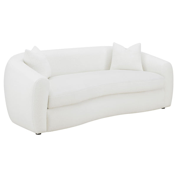 Isabella White Upholstered Tight Back Sofa