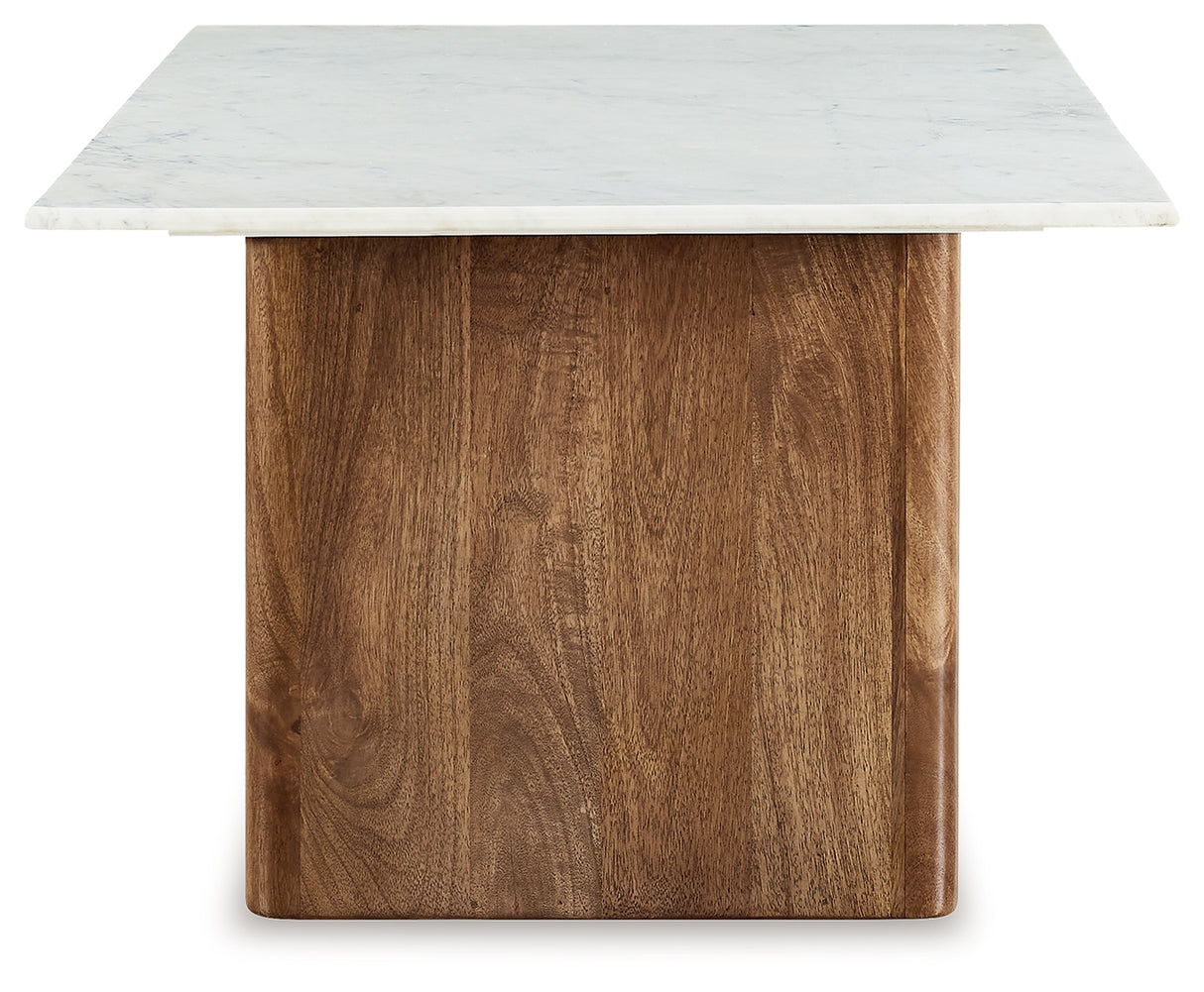 Isanti Light Brown/White Coffee Table from Ashley - Luna Furniture