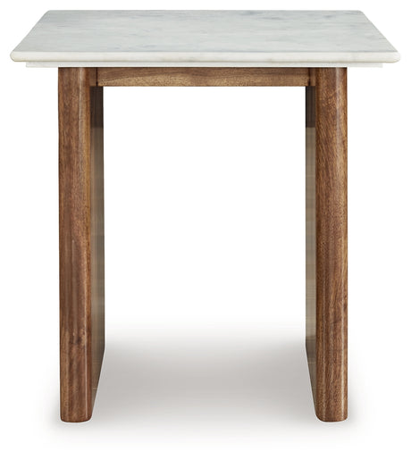 Isanti Light Brown/White End Table from Ashley - Luna Furniture