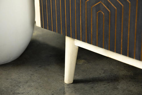 Ixora White Washed and Black 2-Door Accent Cabinet from Coaster - Luna Furniture