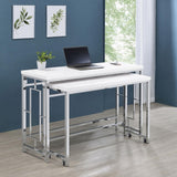 Jackson White and Chrome 4-Piece Multipurpose Counter Height Table Set from Coaster - Luna Furniture