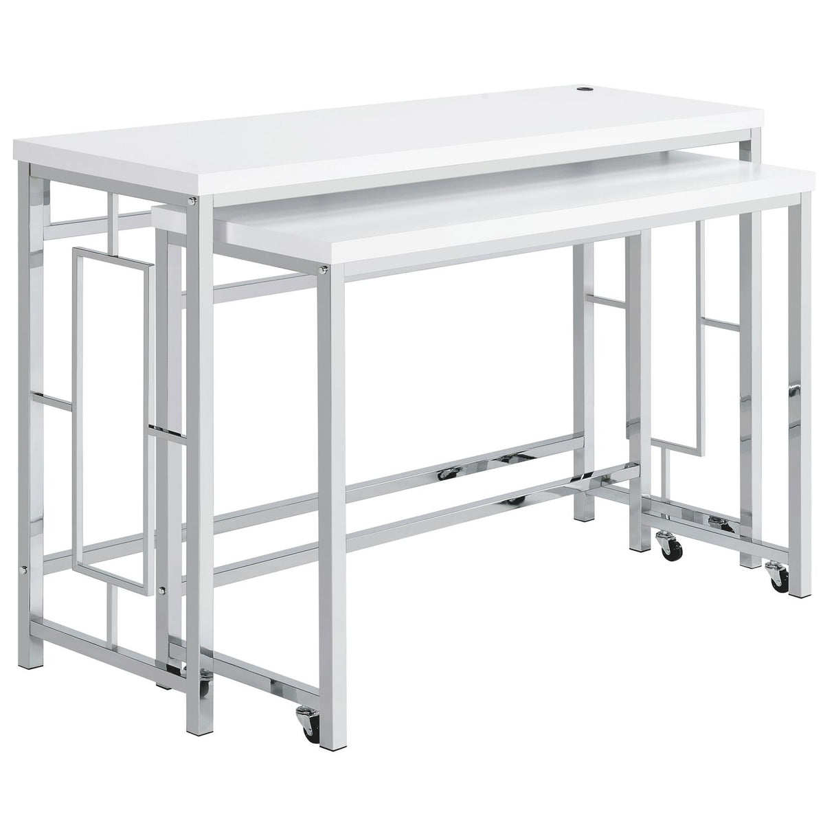 Jackson White and Chrome 4-Piece Multipurpose Counter Height Table Set from Coaster - Luna Furniture