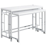 Jackson White and Chrome 4-Piece Multipurpose Counter Height Table Set from Coaster - Luna Furniture