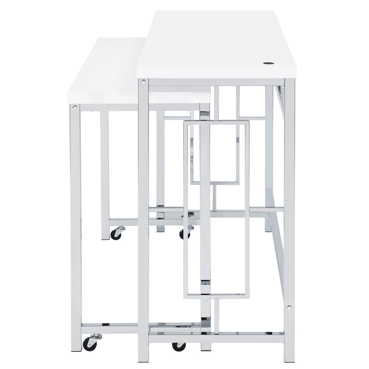 Jackson White and Chrome 4-Piece Multipurpose Counter Height Table Set from Coaster - Luna Furniture