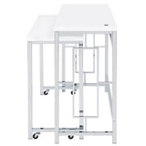 Jackson White and Chrome 4-Piece Multipurpose Counter Height Table Set from Coaster - Luna Furniture