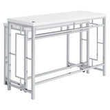 Jackson White and Chrome 4-Piece Multipurpose Counter Height Table Set from Coaster - Luna Furniture