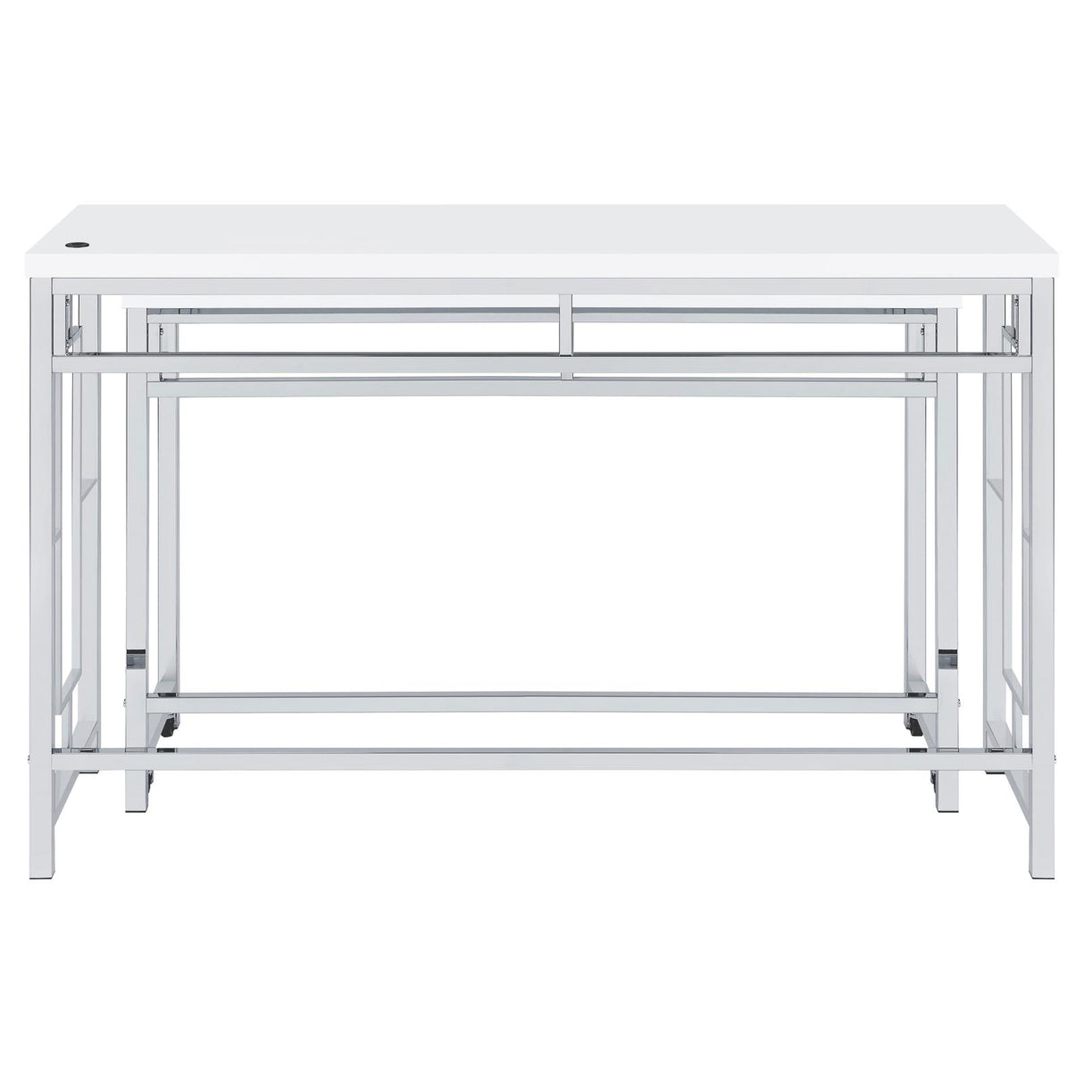 Jackson White and Chrome 4-Piece Multipurpose Counter Height Table Set from Coaster - Luna Furniture