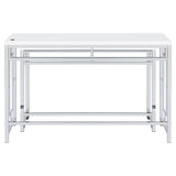 Jackson White and Chrome 4-Piece Multipurpose Counter Height Table Set from Coaster - Luna Furniture