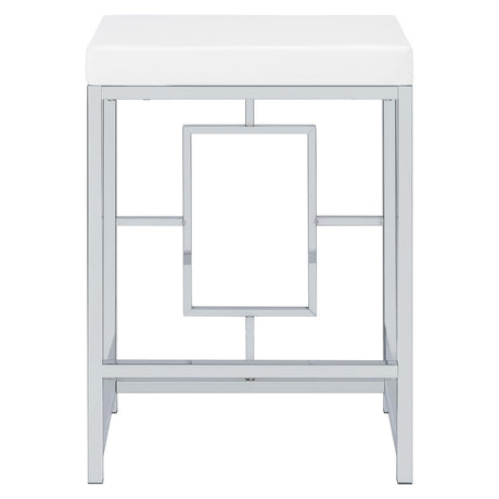 Jackson White and Chrome 4-Piece Multipurpose Counter Height Table Set from Coaster - Luna Furniture