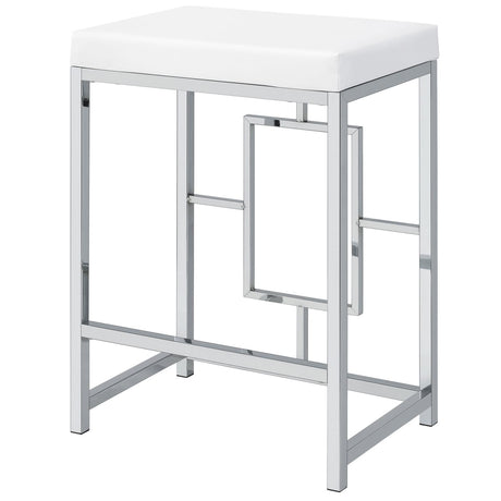 Jackson White and Chrome 4-Piece Multipurpose Counter Height Table Set from Coaster - Luna Furniture