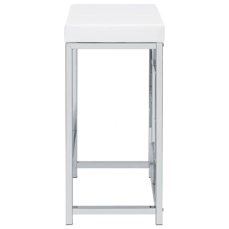 Jackson White and Chrome 4-Piece Multipurpose Counter Height Table Set from Coaster - Luna Furniture