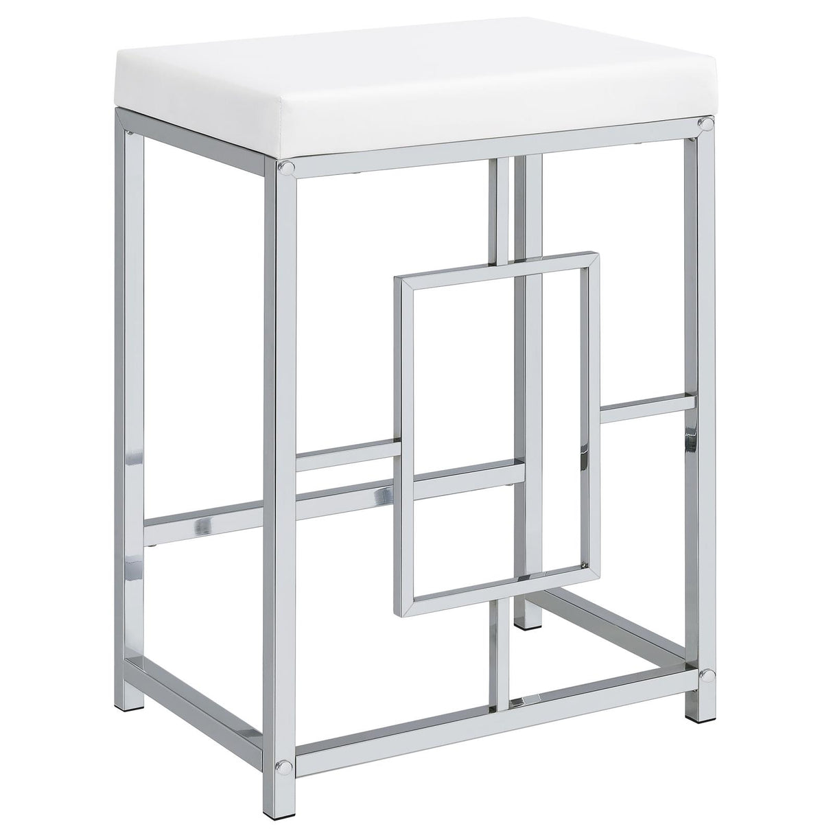 Jackson White and Chrome 4-Piece Multipurpose Counter Height Table Set from Coaster - Luna Furniture