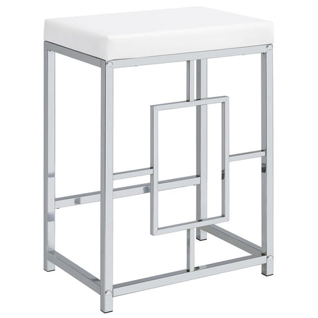 Jackson White and Chrome 4-Piece Multipurpose Counter Height Table Set from Coaster - Luna Furniture
