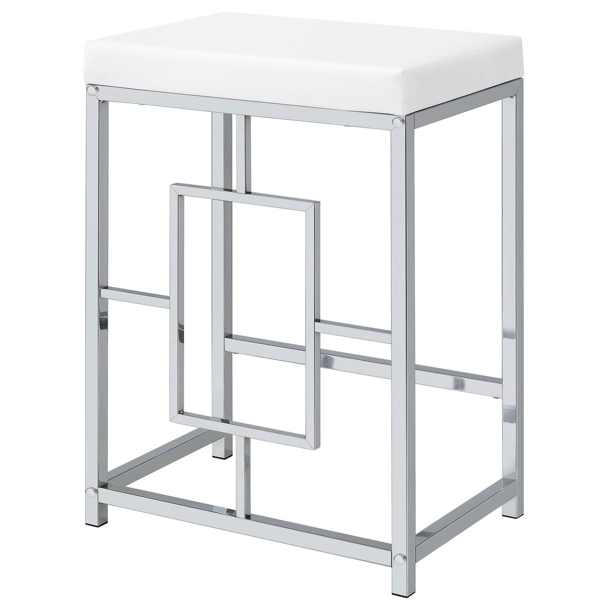 Jackson White and Chrome 4-Piece Multipurpose Counter Height Table Set from Coaster - Luna Furniture