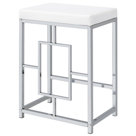 Jackson White and Chrome 4-Piece Multipurpose Counter Height Table Set from Coaster - Luna Furniture