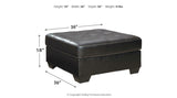 Jacurso Charcoal Oversized Ottoman from Ashley - Luna Furniture