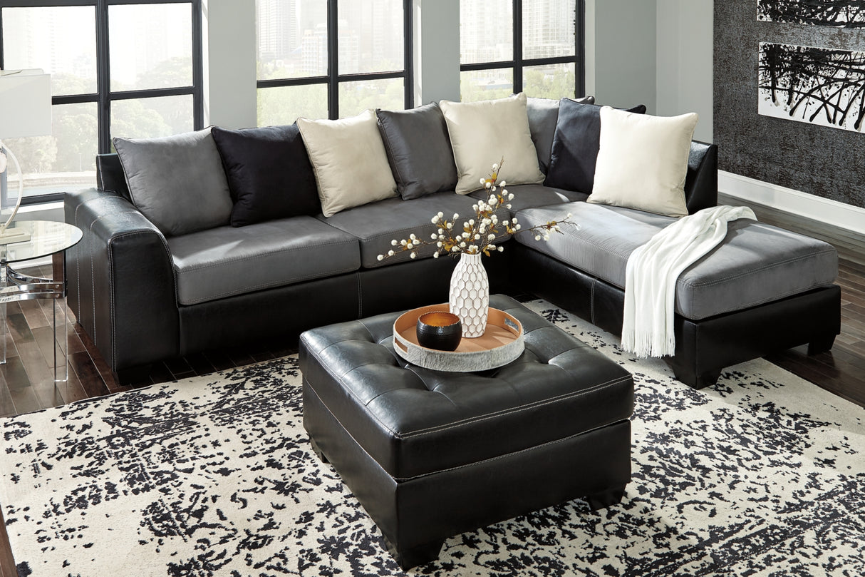 Jacurso Charcoal Oversized Ottoman from Ashley - Luna Furniture