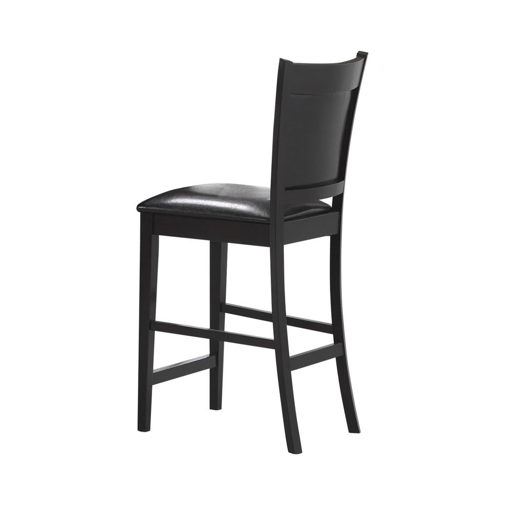 Jaden Black and Espresso Upholstered Counter Height Stools, Set of 2 from Coaster - Luna Furniture