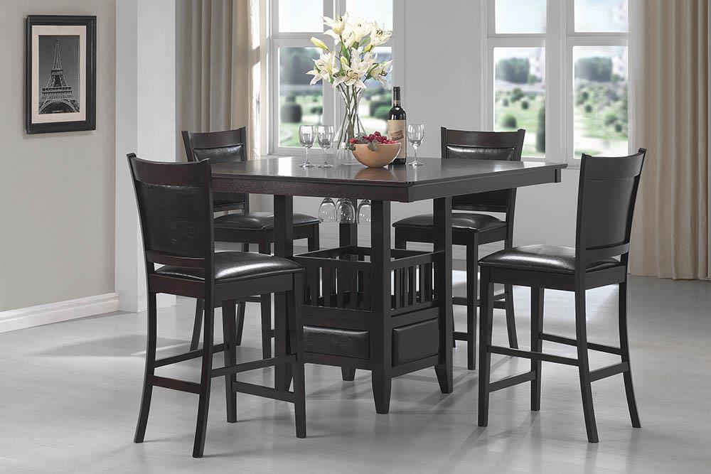 Jaden Black and Espresso Upholstered Counter Height Stools, Set of 2 from Coaster - Luna Furniture