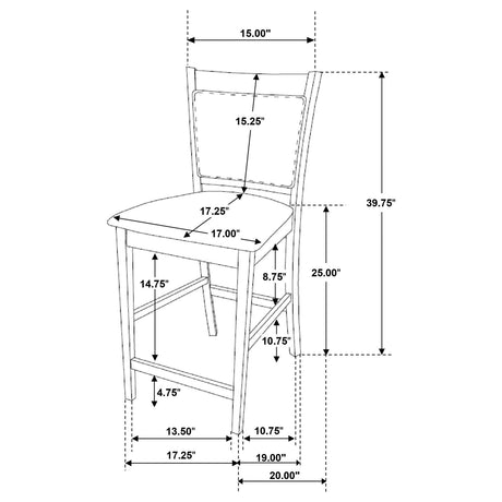 Jaden Cappuccino Transitional Counter Height Dining Set from Coaster - Luna Furniture