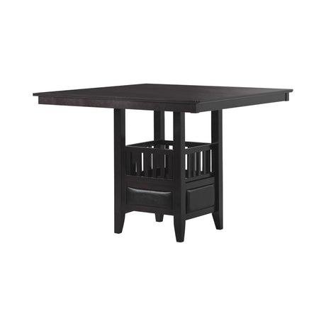 Jaden Espresso Square Counter Height Table with Storage from Coaster - Luna Furniture